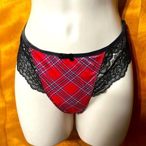 Victoria’s Secret Lace Plaid Thong New Size Medium